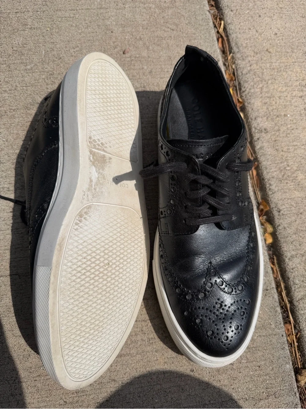 Cole Haan Black Wingtip Leather Sneaker Dress Shoes